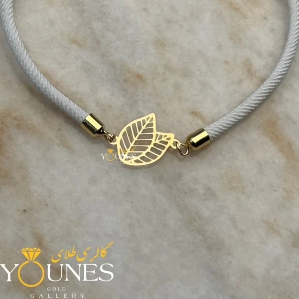 دستبند دو برگ طلا لیزری